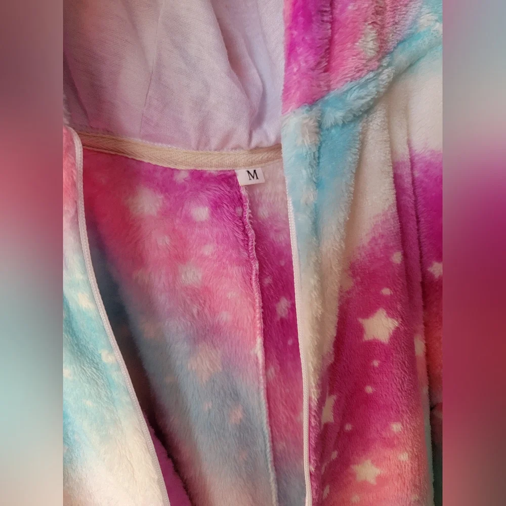 Rainbow Unicorn Onesie Pajamas Size Medium - Picture 6 of 9